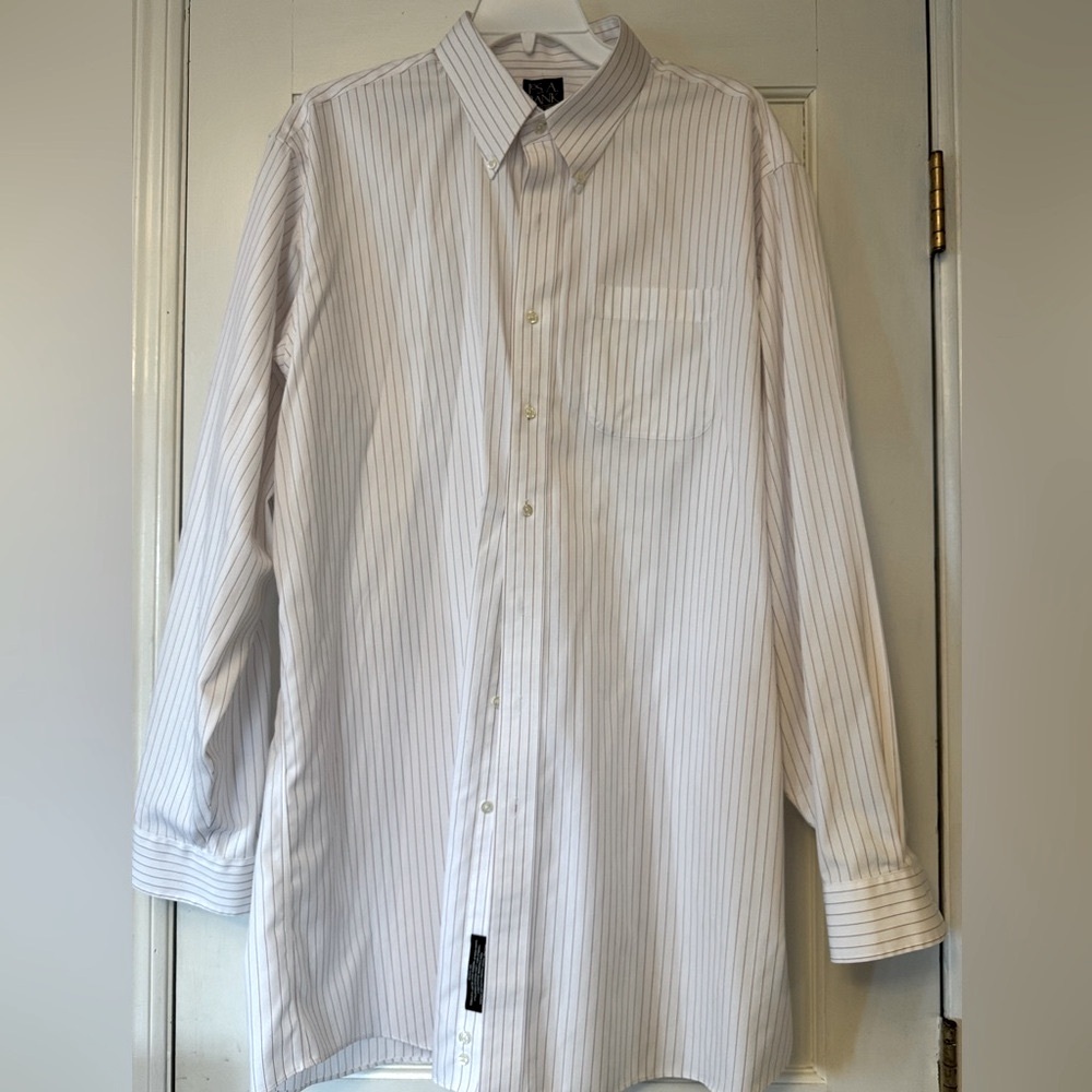 Jos. A. Bank White Dress Shirt with Long Sleeves and Standard Collar